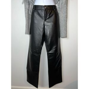 Express Women’s Black Faux Leather Flare Pants 9/10